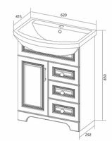 Тумба под раковину 1MarKa Прованс New 65Н У94488 Белый глянец — фото 9, Тумбы под раковину