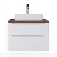 Тумба под раковину Jorno Wood 80 wood.01.80/P/W подвесная Белая — фото 2, Тумбы под раковину
