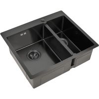 Кухонная мойка ZorG PVD Grafit 59 PVD 59-2-51-R GRAFIT Графит — фото 1, Кухонные мойки