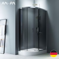 Душевой уголок AM.PM Like Solo Slide 120х80 W83G-302U120CG64 профиль Хром матовый стекло тонированное — фото 1, Асимметричные душевые уголки