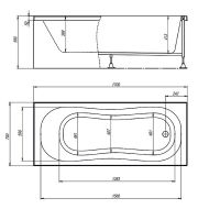 Акриловая ванна Timo Inka 170x70 INKA1770 без гидромассажа — фото 4, Акриловые ванны