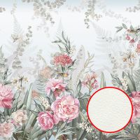 Фреска Ortograf Aurora 34105 Фактура флок FLK Флизелин (4,5*3) Голубой/Зеленый/Розовый, Цветы — фото 1, Фрески