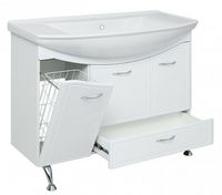 Тумба под раковину Runo Севилья 105 00000000598 Белая — фото 4, Тумбы под раковину