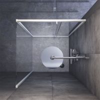 Душевой уголок AM.PM Gem 90х90 W90G-404-090MT профиль Серебро матовое стекло прозрачное — фото 4, Квадратные душевые уголки