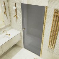 Товар: Душевая дверь Maybah Glass MGD-801-3 600x1980 на монопетле Золото стекло графитовое матовое - фото 3 Душевая дверь Maybah Glass MGD-801-3 600x1980 на монопетле Золото стекло графитовое матовое — фото 3, Душевые двери в нишу