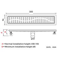 Товар: Душевой лоток Gappo G83007-3 с решеткой Сатин - фото 15 Душевой лоток Gappo G83007-3 с решеткой Сатин — фото 15, Душевые лотки
