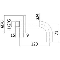 Излив для смесителя Paffoni ZBOC140NO Черный матовый — фото 2, Комплектующие для душевого оборудования