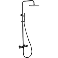 Душевая система Abber Wasser Kreis AF8160B с термостатом Черная матовая — фото 1, Душевые стойки