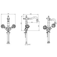 Смеситель для раковины Boheme Imperiale Presente 332 Золото — фото 3, Смесители
