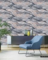 Обои Wiganford by Solo Fusion ER71218 Винил на флизелине (1,06*10,05) Синий/Серый/Коричневый, Под камень — фото 2, Обои для стен