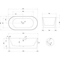 Ванна из искусственного камня Abber Stein 170x80 AS9650 без гидромассажа — фото 9, Ванны из искусственного камня