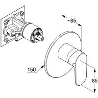 Смеситель для душа Kludi Louva 247550575 Хром — фото 2, Смеситель для душа