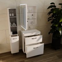 Зеркальный шкаф Style Line Каре 60 L СС-00002370 с подсветкой Белый — фото 13, Мебель для ванной