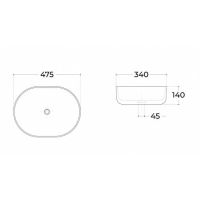 Товар: Раковина-чаша Sintesi 48 SIN-LVB-APP-404 Белая - фото 2 Раковина-чаша Sintesi 48 SIN-LVB-APP-404 Белая — фото 2, Раковины накладные