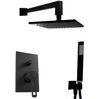 Душевая система Paffoni Ringo KITRIN015NO/M Черная матовая — фото 1, Встраиваемые душевые комплекты