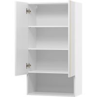 Товар: Подвесной шкаф Brevita Vega 60 VEG-08060-011 над стиральной машиной Белый матовый Золото - фото 8 Подвесной шкаф Brevita Vega 60 VEG-08060-011 над стиральной машиной Белый матовый Золото — фото 8, Мебель для ванной