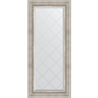 Зеркало Evoform Exclusive-G 126х56 BY 4061 с гравировкой в багетной раме - Римское серебро 88 мм — фото 1, Мебель для ванной