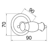 Двойной крючок Boheme Vogue Nero 10186 Хром — фото 2, Крючки для полотенец