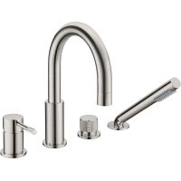 Смеситель на борт ванны Boheme Uno 460-NB Никель брашированный — фото 1, Смесители