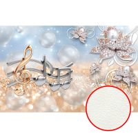 Фреска Ortograf 3D 6697 Фактура флок FLK Флизелин (4,3*2,7) Голубой/Серебряный/Золото, Абстракция