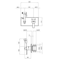 Товар: Гигиенический душ со смесителем Teska Elsa BTK6420B Хром Черное стекло - фото 2 Гигиенический душ со смесителем Teska Elsa BTK6420B Хром Черное стекло — фото 2, Гигиенические души