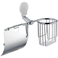 Держатель туалетной бумаги и освежителя воздуха Frap F33 F3303-1 с крышкой Хром — фото 1, Держатели туалетной бумаги