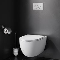 Комплект унитаза с инсталляцией AM.PM Awe FlashClean с сиденьем Микролифт и Черной матовой клавишей смыва арт-IS49038.111700 — фото 14, Комплекты унитаз + инсталляция