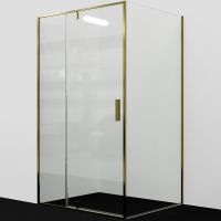 Душевой уголок WasserKRAFT Aisch 120x90 55P07 профиль Матовое золото стекло прозрачное — фото 1, Прямоугольные душевые уголки