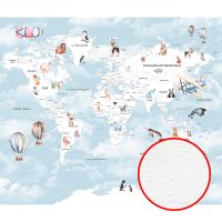 Фреска детская Ortograf Для самых маленьких 33707 Фактура бархат FX Флизелин (3,2*2,7) Голубой, Карты — фото 1, Фрески