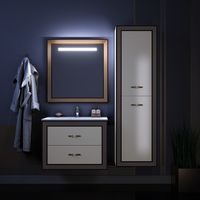 Товар: Зеркало Opadiris Карат 80 Z0000004322 с подсветкой Орех антикварный с золотой патиной - фото 3 Зеркало Opadiris Карат 80 Z0000004322 с подсветкой Орех антикварный с золотой патиной — фото 3, Мебель для ванной