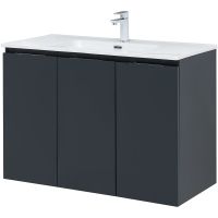 Тумба под раковину Aquanet Алвита New 100 277531 подвесная Антрацит — фото 3, Тумбы под раковину