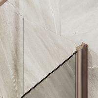 Шторка на ванну Maybah Glass MGV-611-2 600x1400 поворотная на монопетле Бронза стекло бронзовое — фото 5, Неподвижные шторки для ванной