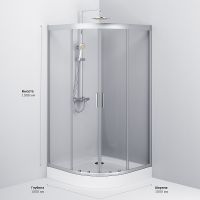 Товар: Душевой уголок AM.PM Gem W90G-401-100WT Профиль матовый хром, стекло прозрачное - фото 7 Душевой уголок AM.PM Gem W90G-401-100WT Профиль матовый хром, стекло прозрачное — фото 7, Душевые уголки