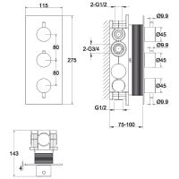 Товар: Смеситель для душа Whitecross Y chrome Y1238CR с термостатом Хром - фото 3 Смеситель для душа Whitecross Y chrome Y1238CR с термостатом Хром — фото 3, Смесители