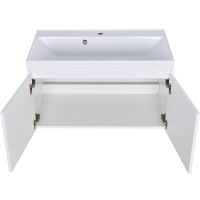 Тумба с раковиной Orange Квадро 80 KV-80TUW+Racl подвесная Белый глянец — фото 4, Тумбы с раковиной