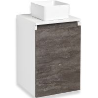 Тумба под раковину Runo Бари 40 00-00001376 подвесная Железный камень Белая — фото 2, Мебель для ванной