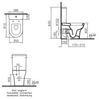 Унитаз компакт Vitra Zentrum Rim-Ex с бачком и сиденьем Микролифт арт-9824B003-7207 — фото 8, Напольные унитазы