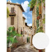 Фреска Ortograf Городской пейзаж 3814 Фактура бархат FX Флизелин (2*2,7) Бежевый/Зеленый/Голубой, Город/Пейзаж — фото 1, Фрески