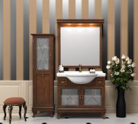 Товар: Шкаф пенал Opadiris Борджи 45 L Z0000003753 с бельевой корзиной Светлый орех - фото 2 Шкаф пенал Opadiris Борджи 45 L Z0000003753 с бельевой корзиной Светлый орех — фото 2, Мебель для ванной