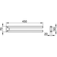 Полотенцедержатель Keuco Edition 90 Square 19118 010000 двойной Хром — фото 4, Полотенцедержатели