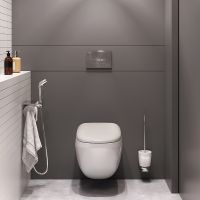 Унитаз AM.PM Sensation FlashClean подвесной с гигиеническим душем и ершиком с сиденьем Микролифт арт-CK30H0904W — фото 2, Подвесные унитазы