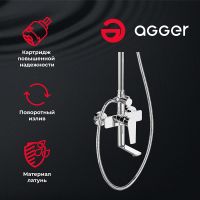 Душевая система Agger Brilliant A0393300 Хром — фото 6, Душевые стойки