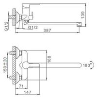 Товар: Смеситель для ванны Frap H42 F2242 универсальный Черный матовый Хром - фото 9 Смеситель для ванны Frap H42 F2242 универсальный Черный матовый Хром — фото 9, Смесители
