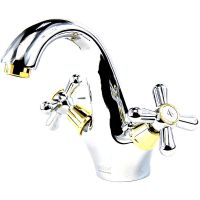 Смеситель для раковины Webert Armony AM700102017 Хром Золото — фото 1, Смесители для раковины