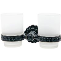 Стакан для зубных щеток Milacio Villena MC.904.BBR двойной Черная бронза — фото 1, Стаканы для зубных щеток