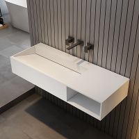 Раковина Abber Stein 100 R AS2640-1.0 R Белая матовая — фото 2, Раковины подвесные