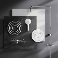 Душевая система AM.PM Like F0780564 с термостатом Хром — фото 17, Душевые стойки
