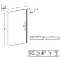 Душевая дверь Niagara Nova 100 NG-64-10A профиль Хром стекло прозрачное — фото 12, Душевые двери в нишу