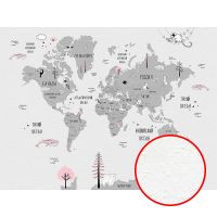 Фреска детская Ortograf Little Friends 34376 Фактура бархат FX Флизелин (4*3) Серый, Карты — фото 1, Фрески