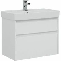 Тумба с раковиной Aquanet Nova Lite 75 245244 подвесная Белая глянцевая — фото 2, Тумбы с раковиной